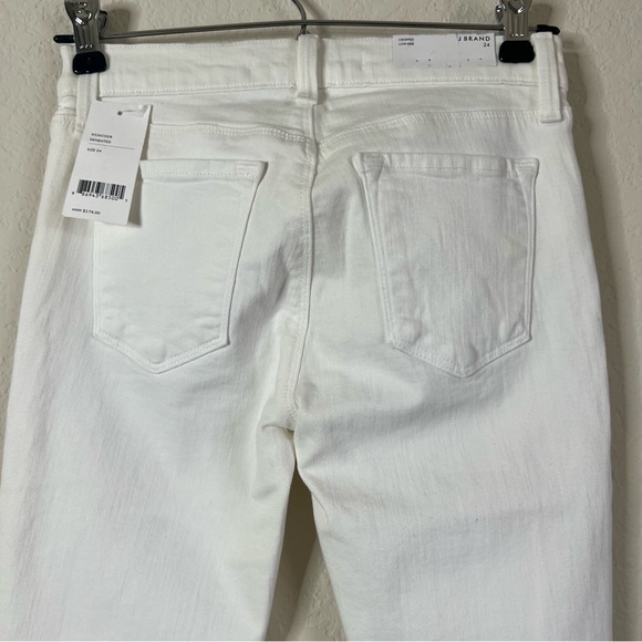 J Brand Low Rise Crop Demented White Skinny Distressed Jeans SZ 24 New $178 - Picture 8 of 14